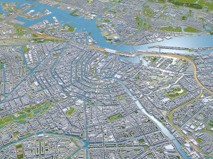 north holland city netherlands 150km 3D Model
