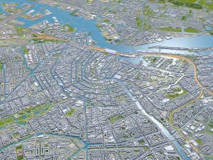 north holland city netherlands 150km 3D Model