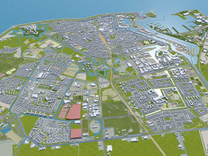 north holland city netherlands 150km 3D Model