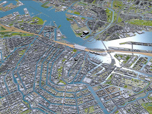 north holland city netherlands 150km 3D Model