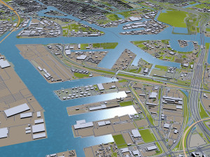 north holland city netherlands 150km 3D Model