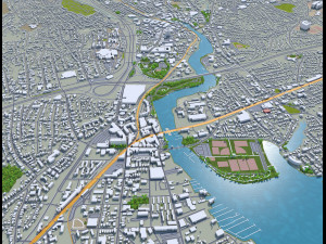 norwalk city connecticut usa 20km 3D Model