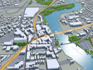 norwalk city connecticut usa 20km 3D Model