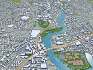 norwalk city connecticut usa 20km 3D Model