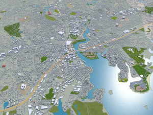 norwalk city connecticut usa 20km 3D Model
