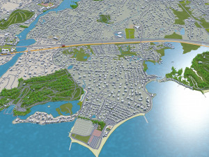 norwalk city connecticut usa 20km 3D Model