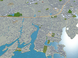 norwalk city connecticut usa 20km 3D Model