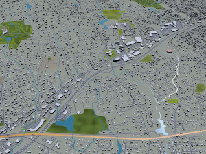 norwalk city connecticut usa 20km 3D Model
