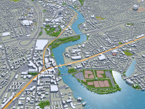 norwalk city connecticut usa 20km 3D Model