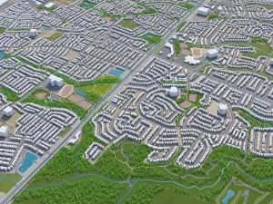 oakville city ontario canada 25km Modèle 3D