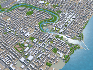 oakville city ontario canada 25km Modèle 3D