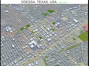美国德克萨斯州敖德萨市 30公里 3D 模型