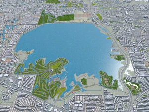 oklahoma city oklahoma usa 80km 3D Model