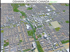 oshawa city ontario canada 30km 3D Модель