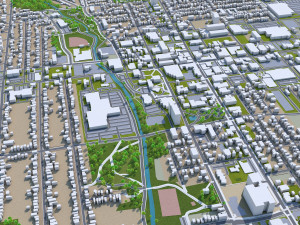 oshawa city ontario canada 30km 3D मॉडल