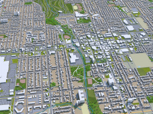 oshawa city ontario canada 30km 3D मॉडल