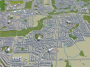 oshawa city ontario canada 30km 3D मॉडल