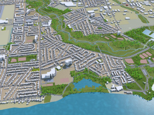 oshawa city ontario canada 30km 3D मॉडल