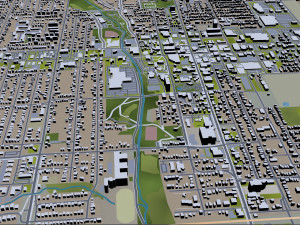 oshawa city ontario canada 30km 3D मॉडल