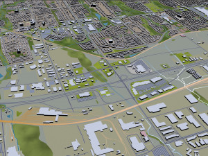 oshawa city ontario canada 30km 3D मॉडल