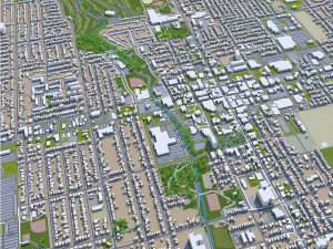 oshawa city ontario canada 30km 3D मॉडल