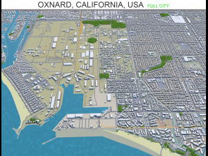 oxnard city california usa 30km 3D Model