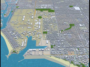oxnard city california usa 30km Modèle 3D