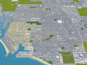 oxnard city california usa 30km Modèle 3D