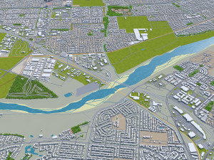oxnard city california usa 30km Modèle 3D
