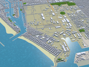 oxnard city california usa 30km Modèle 3D