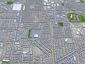 oxnard city california usa 30km Modèle 3D