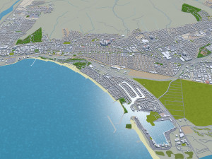oxnard city california usa 30km Modèle 3D
