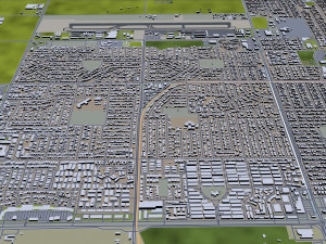 oxnard city california usa 30km Modèle 3D