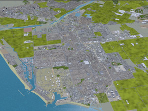 oxnard city california usa 30km Modèle 3D