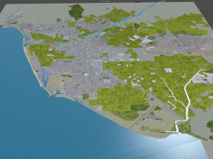 oxnard city california usa 30km Modèle 3D
