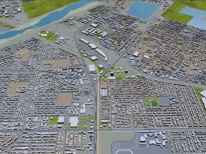 oxnard city california usa 30km Modèle 3D