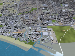 oxnard city california usa 30km Modèle 3D