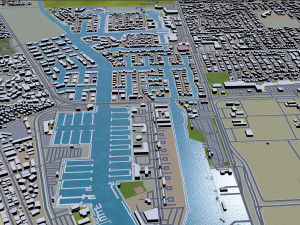 oxnard city california usa 30km Modèle 3D