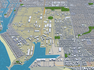 oxnard city california usa 30km Modèle 3D