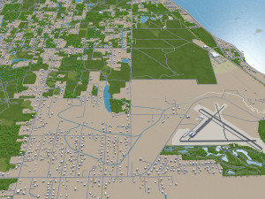 palm bay city florida usa 30km 3D Model