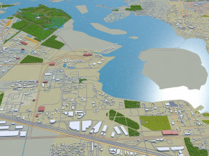 pasadena city texas usa 30km Model 3D