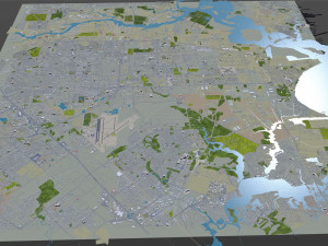 pasadena city texas usa 30km Model 3D