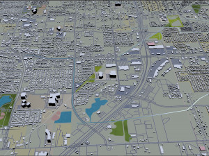 pasadena city texas usa 30km Model 3D