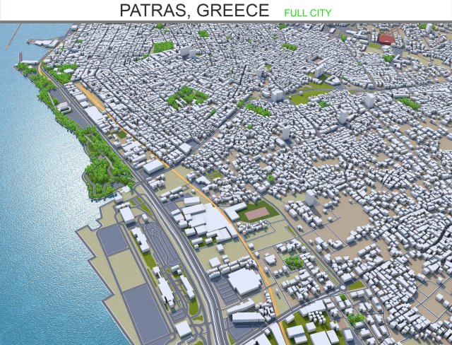 patras city greece 20km 3D-Modell .c4d .max .obj .3ds .fbx .stl .blend 