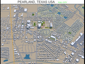 pearland city texas usa 30km 3D मॉडल