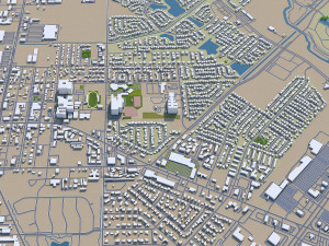 pearland city texas usa 30km 3D Model
