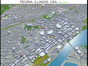 peoria city illinois usa 40km 3D Модель