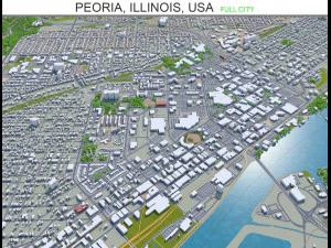 peoria stad Illinois VS 40 km 3D Model