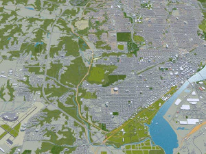 peoria city illinois usa 40km 3D Model