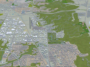 peoria city illinois usa 40km 3D Model